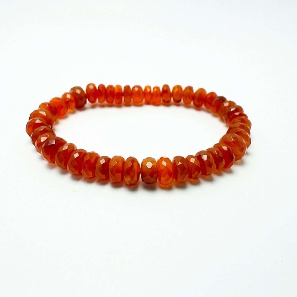 Elegant Orange Carnelian Beaded Bracelet! - Picture 5 of 5